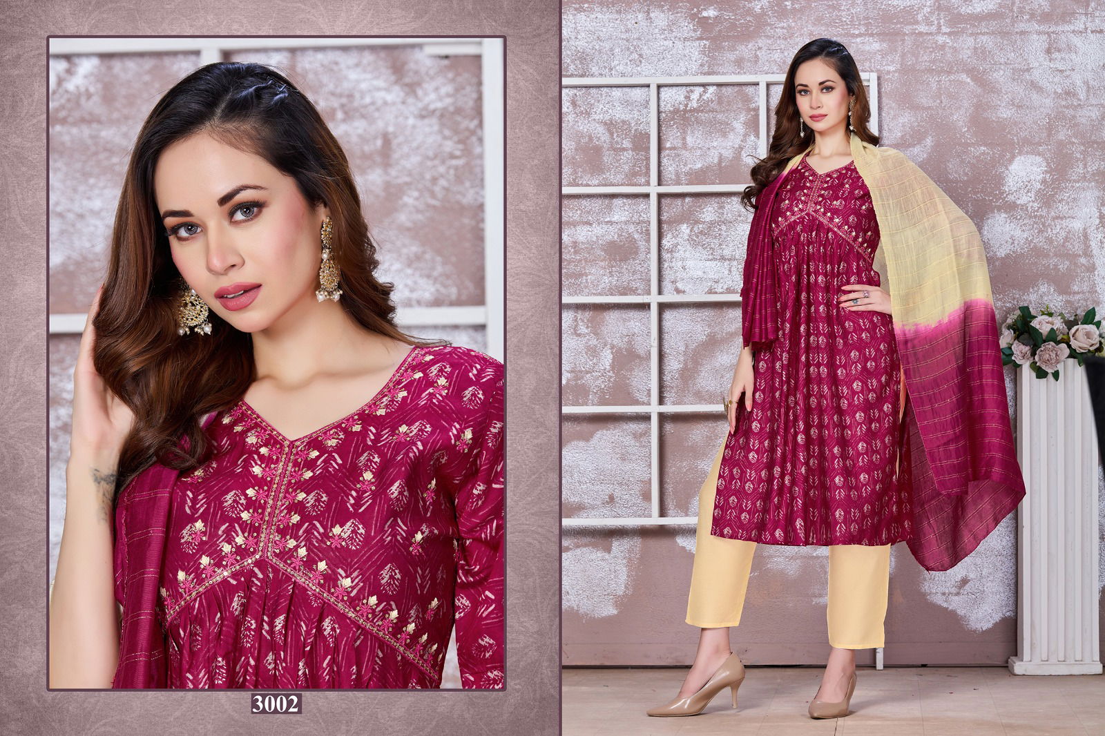 KSA Heer Modal Alia Cut Printed Kurti With Bottom Dupatta Wholesale Price In Surat